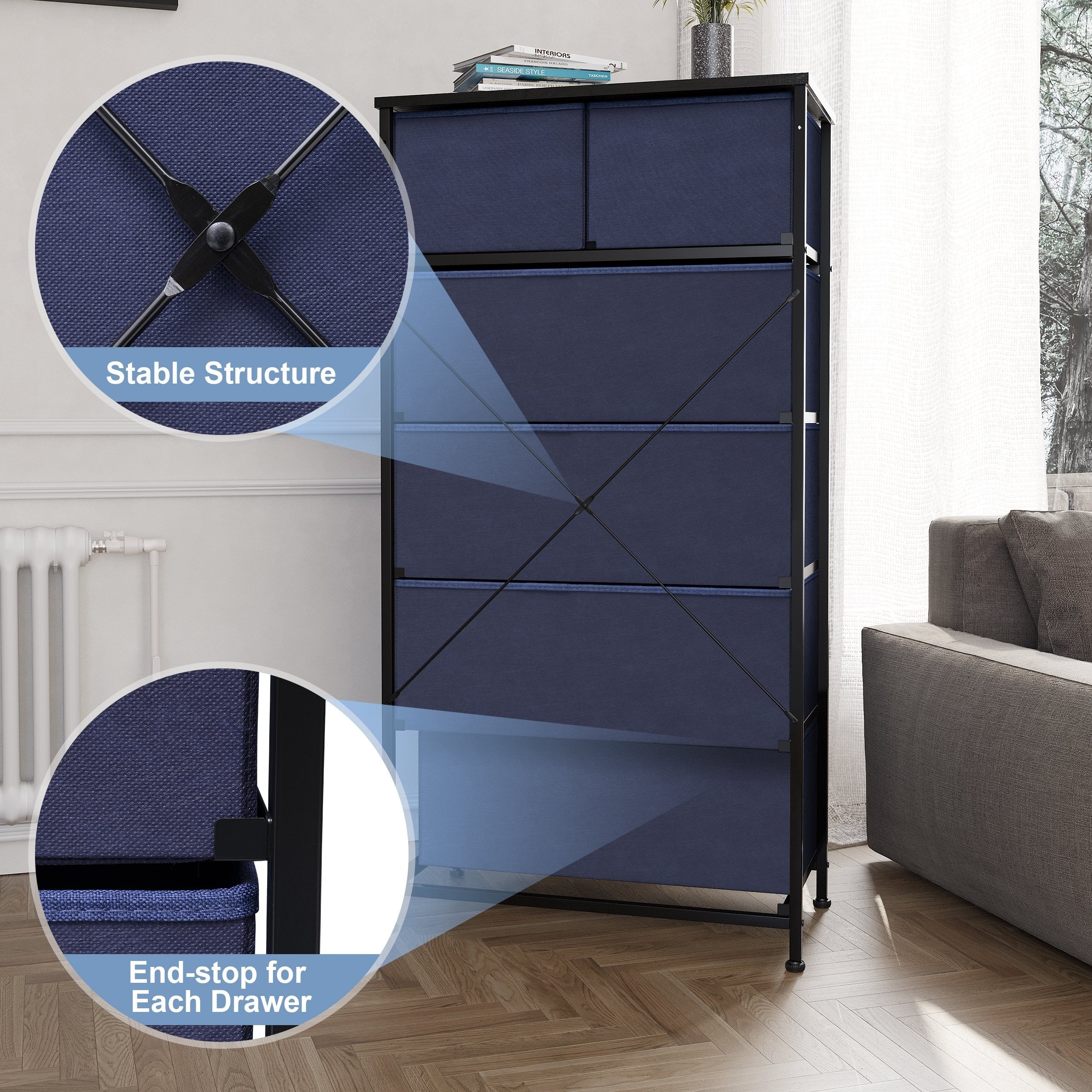 Commode verticale à 6 tiroirs de rangement par Crestlive Products