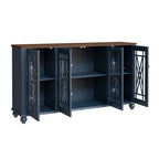 Buffet d'appoint de cuisine en bois de style vintage de 63 po de largeur