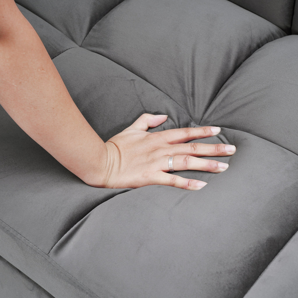 Canapé-lit convertible 3 en 1 en velours à 64,96 $ avec dossier réglable, poche de rangement et capacité de charge de 500 lb