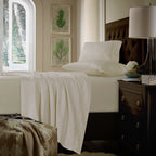 Ensemble de draps en coton 750 fils/cm² à poches extra profondes avec drap plat surdimensionné