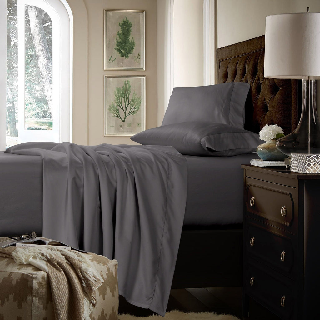 Ensemble de draps en coton 750 fils/cm² à poches extra profondes avec drap plat surdimensionné