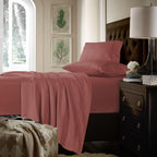 Ensemble de draps en coton 750 fils/cm² à poches extra profondes avec drap plat surdimensionné