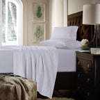 Ensemble de draps en coton 750 fils/cm² à poches extra profondes avec drap plat surdimensionné