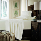 Ensemble de draps en coton 750 fils/cm² à poches extra profondes avec drap plat surdimensionné