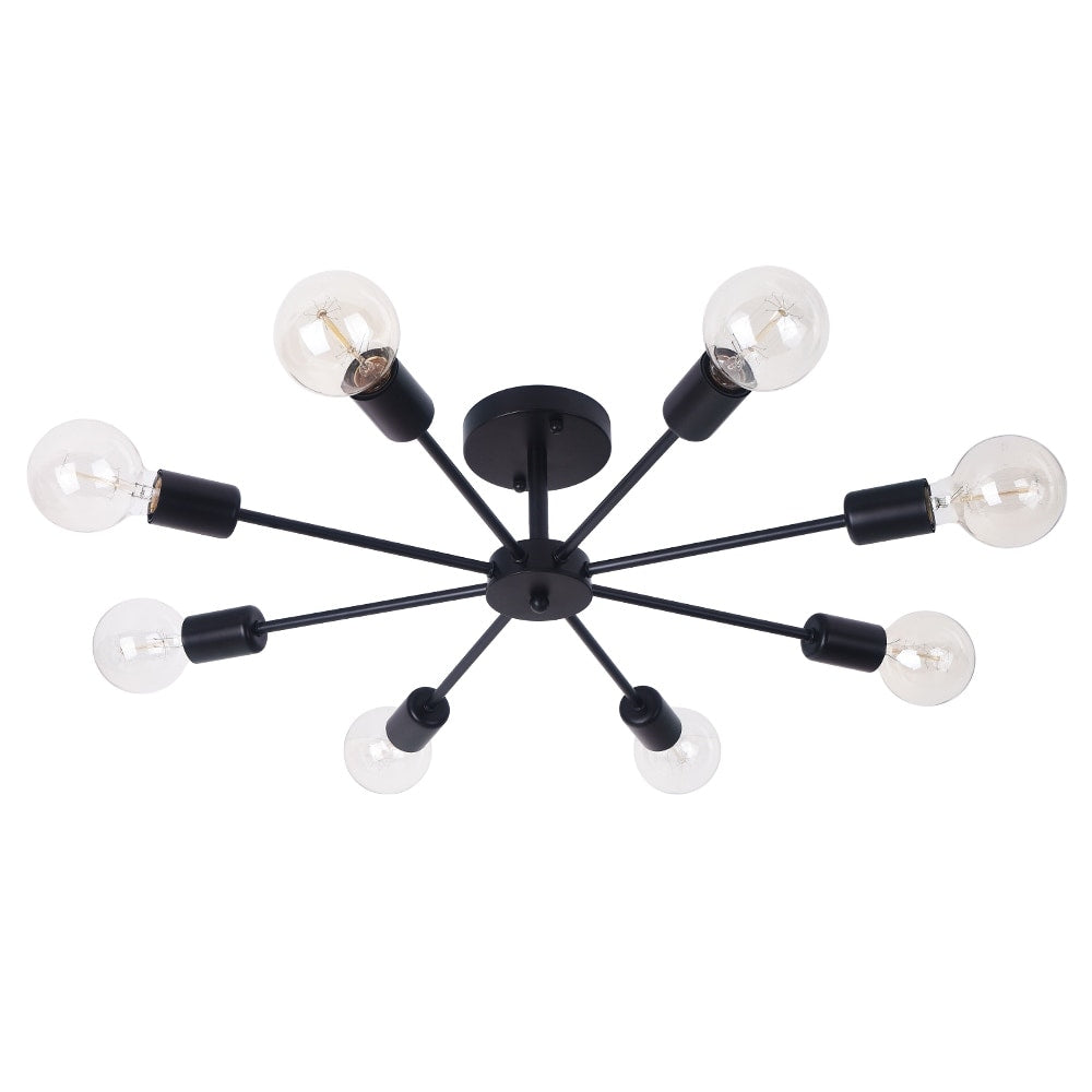 Plafonnier semi-encastré Sputnik noir/doré, idéal pour salon, cuisine, bureau, chambre ou hall d'entrée.