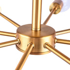 Plafonnier semi-encastré Sputnik noir/doré, idéal pour salon, cuisine, bureau, chambre ou hall d'entrée.