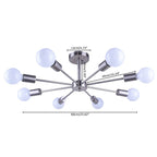 Plafonnier semi-encastré Sputnik noir/doré, idéal pour salon, cuisine, bureau, chambre ou hall d'entrée.