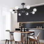 Plafonnier semi-encastré Sputnik noir/doré, idéal pour salon, cuisine, bureau, chambre ou hall d'entrée.