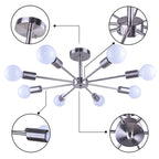 Plafonnier semi-encastré Sputnik noir/doré, idéal pour salon, cuisine, bureau, chambre ou hall d'entrée.