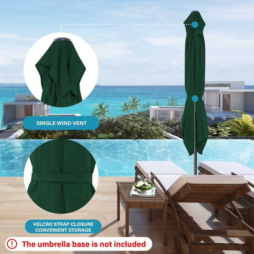 Parasol rectangulaire de terrasse 2,4 x 3 m avec manivelle et inclinaison, résistant aux UV