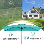 Parasol rectangulaire de terrasse 2,4 x 3 m avec manivelle et inclinaison, résistant aux UV