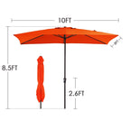 Parasol rectangulaire de terrasse 2,4 x 3 m avec manivelle et inclinaison, résistant aux UV