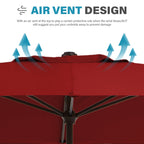 Parasol rectangulaire de terrasse 2,4 x 3 m avec manivelle et inclinaison, résistant aux UV