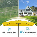 Parasol rectangulaire de terrasse 2,4 x 3 m avec manivelle et inclinaison, résistant aux UV