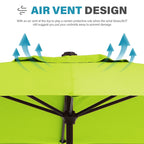 Parasol rectangulaire de terrasse 2,4 x 3 m avec manivelle et inclinaison, résistant aux UV