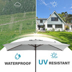 Parasol rectangulaire de terrasse 2,4 x 3 m avec manivelle et inclinaison, résistant aux UV