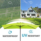 Parasol rectangulaire de terrasse 2,4 x 3 m avec manivelle et inclinaison, résistant aux UV