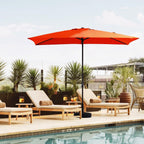 Parasol rectangulaire de terrasse 2,4 x 3 m avec manivelle et inclinaison, résistant aux UV