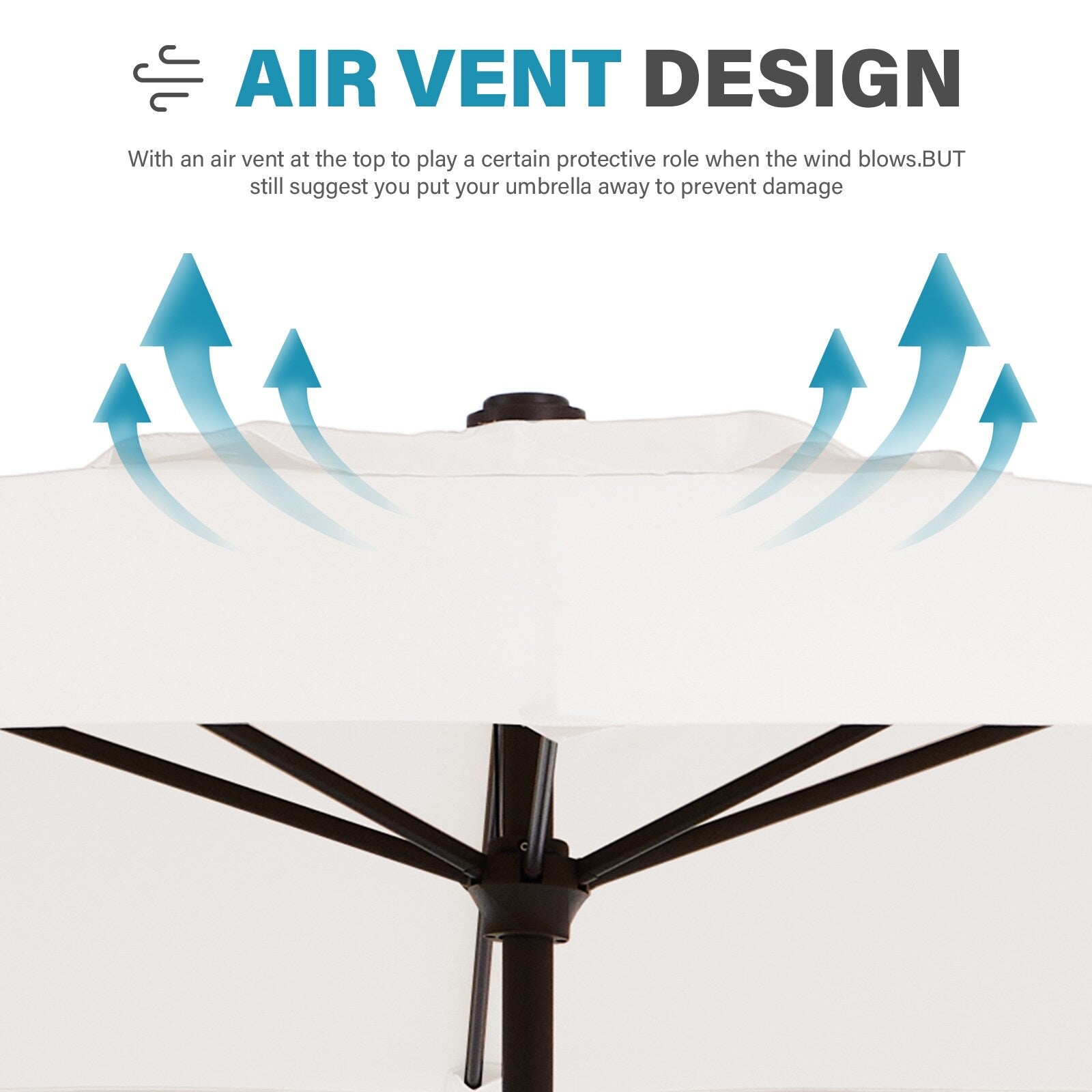 Parasol rectangulaire de terrasse 2,4 x 3 m avec manivelle et inclinaison, résistant aux UV
