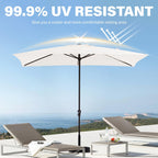 Parasol rectangulaire de terrasse 2,4 x 3 m avec manivelle et inclinaison, résistant aux UV