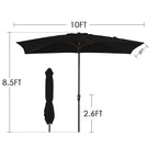 Parasol rectangulaire de terrasse 2,4 x 3 m avec manivelle et inclinaison, résistant aux UV