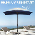 Parasol rectangulaire de terrasse 2,4 x 3 m avec manivelle et inclinaison, résistant aux UV