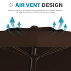 Parasol rectangulaire de terrasse 2,4 x 3 m avec manivelle et inclinaison, résistant aux UV