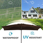 Parasol rectangulaire de terrasse 2,4 x 3 m avec manivelle et inclinaison, résistant aux UV