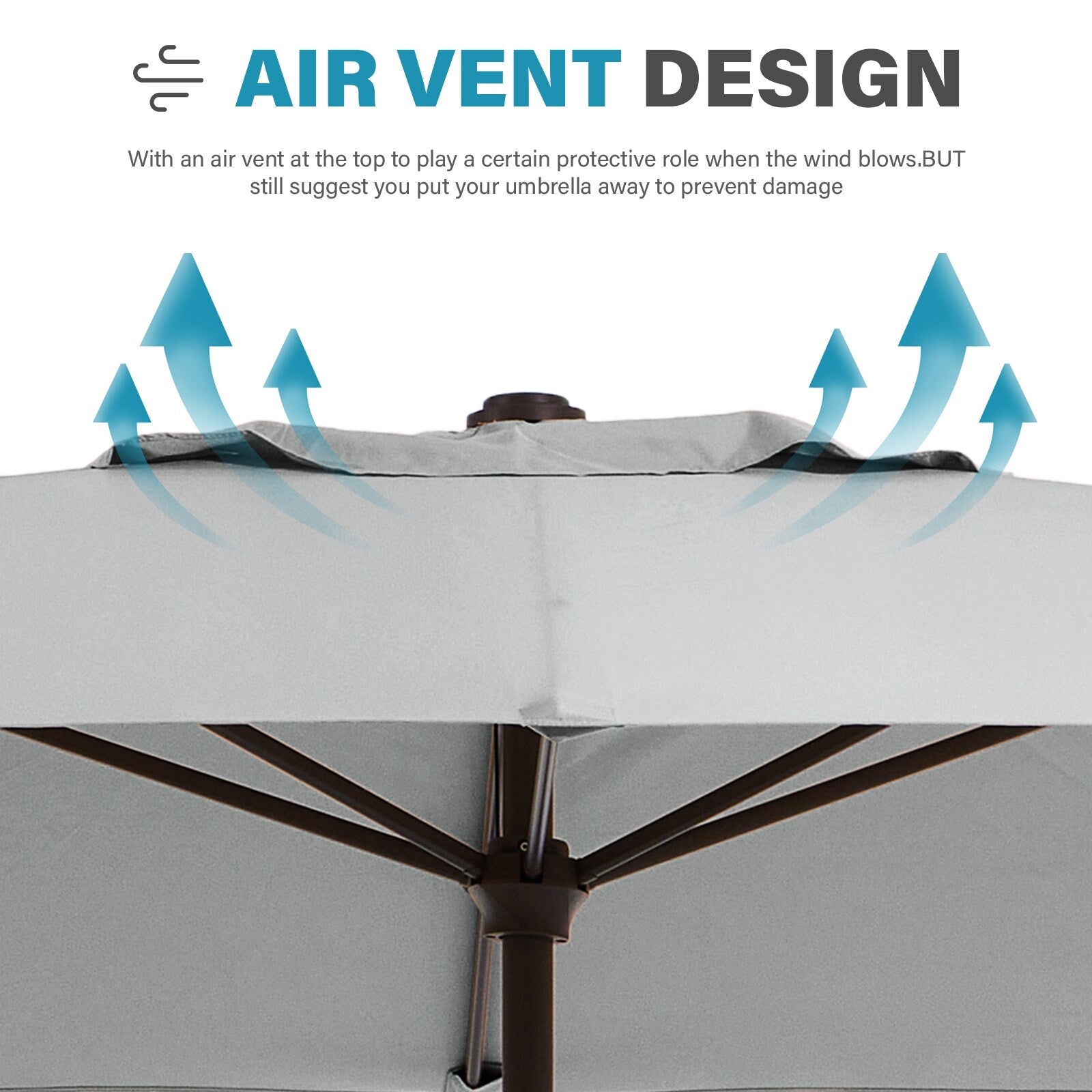 Parasol rectangulaire de terrasse 2,4 x 3 m avec manivelle et inclinaison, résistant aux UV