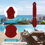 Parasol rectangulaire de terrasse 2,4 x 3 m avec manivelle et inclinaison, résistant aux UV