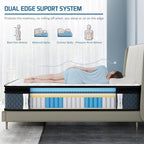8 matelas hybrides en mousse à mémoire de forme refroidissante moyenne dans une boîte