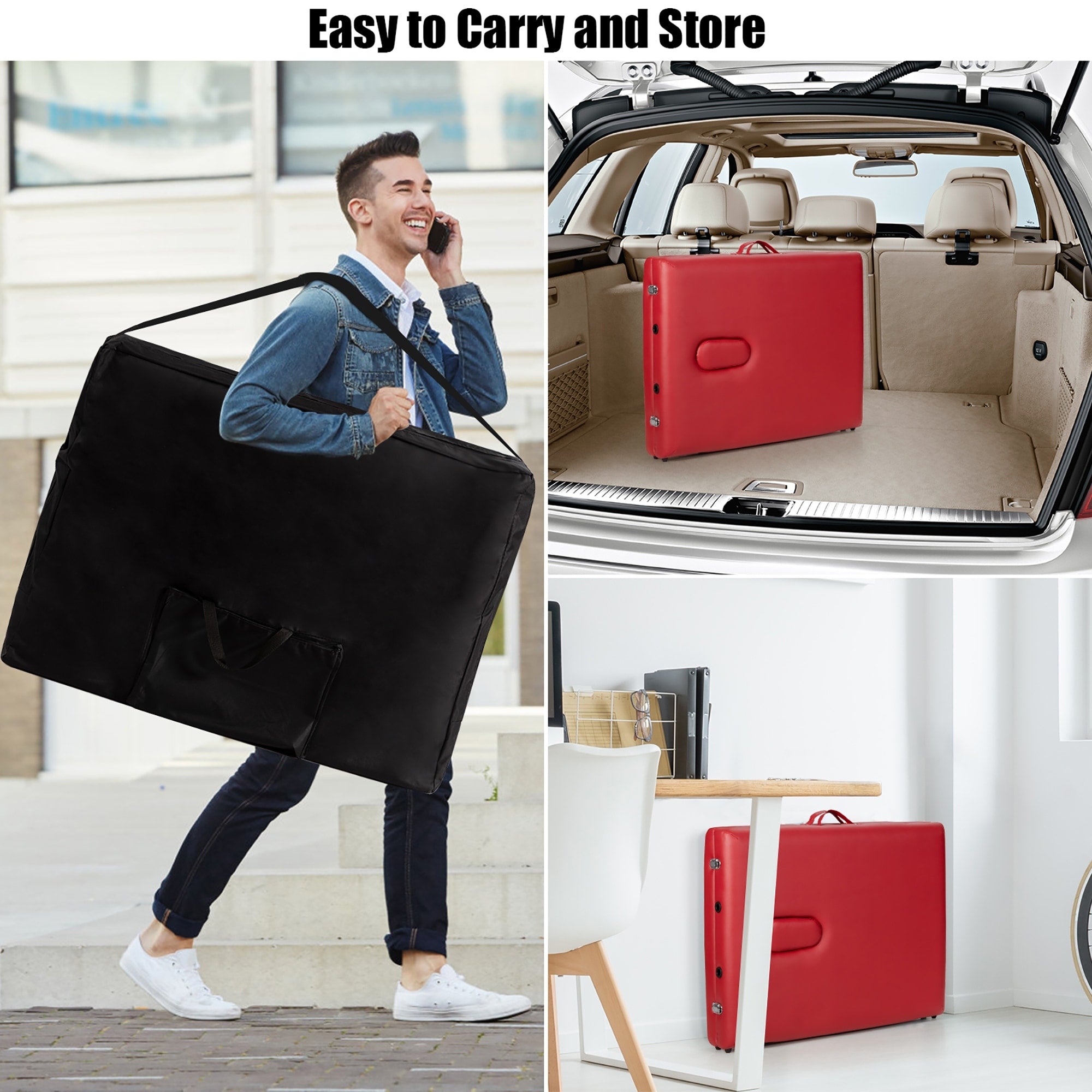 Table de massage portable 84''L réglable pour le visage, le spa et le tatouage avec transport