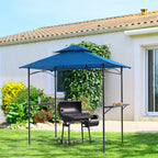 Gazebo extérieur étanche à la pluie pour barbecue, avec double paroi ventilée, 2,4 m x 1,5 m