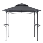Gazebo extérieur étanche à la pluie pour barbecue, avec double paroi ventilée, 2,4 m x 1,5 m