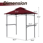Gazebo extérieur étanche à la pluie pour barbecue, avec double paroi ventilée, 2,4 m x 1,5 m