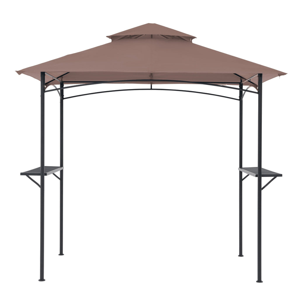 Gazebo extérieur étanche à la pluie pour barbecue, avec double paroi ventilée, 2,4 m x 1,5 m