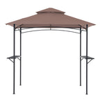 Gazebo extérieur étanche à la pluie pour barbecue, avec double paroi ventilée, 2,4 m x 1,5 m
