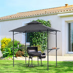 Gazebo extérieur étanche à la pluie pour barbecue, avec double paroi ventilée, 2,4 m x 1,5 m