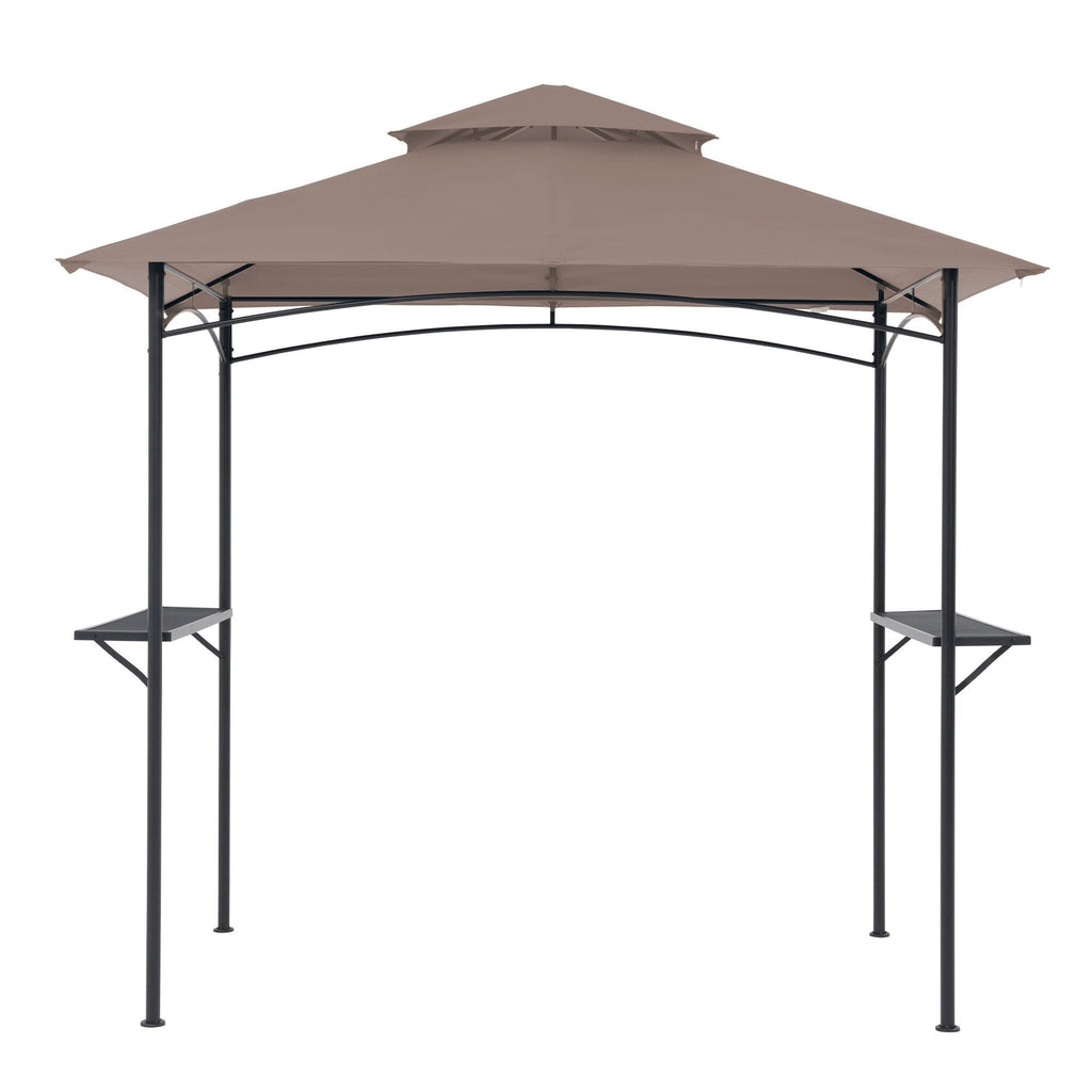 Gazebo extérieur étanche à la pluie pour barbecue, avec double paroi ventilée, 2,4 m x 1,5 m