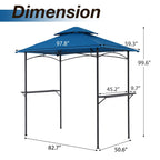 Gazebo extérieur étanche à la pluie pour barbecue, avec double paroi ventilée, 2,4 m x 1,5 m