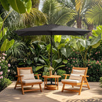 Parasol rectangulaire de terrasse 2,4 x 3 m avec manivelle et inclinaison, résistant aux UV