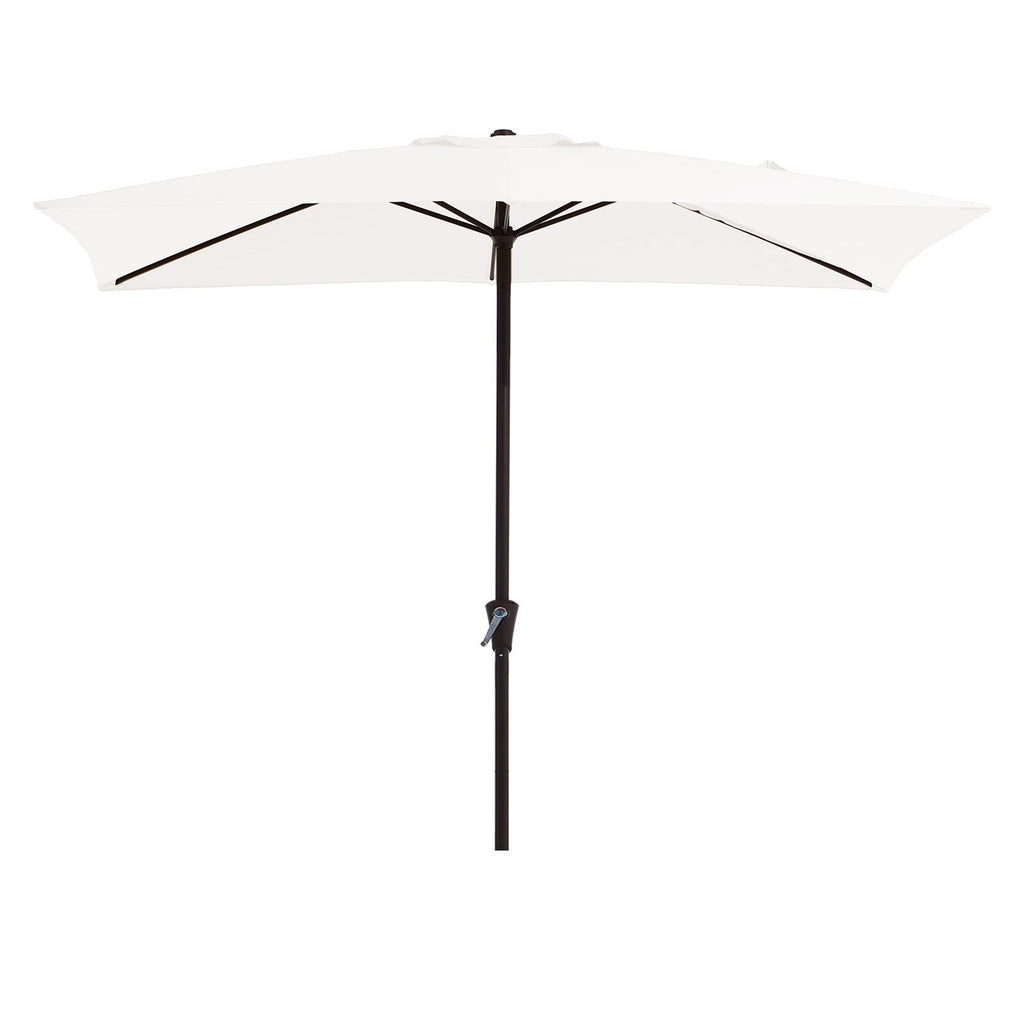 Parasol rectangulaire de terrasse 2,4 x 3 m avec manivelle et inclinaison, résistant aux UV