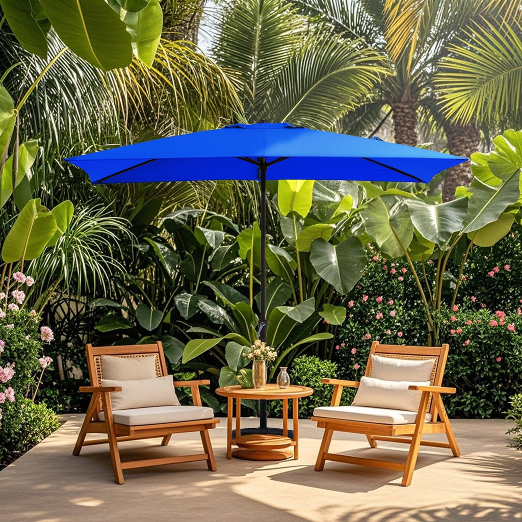 Parasol rectangulaire de terrasse 2,4 x 3 m avec manivelle et inclinaison, résistant aux UV
