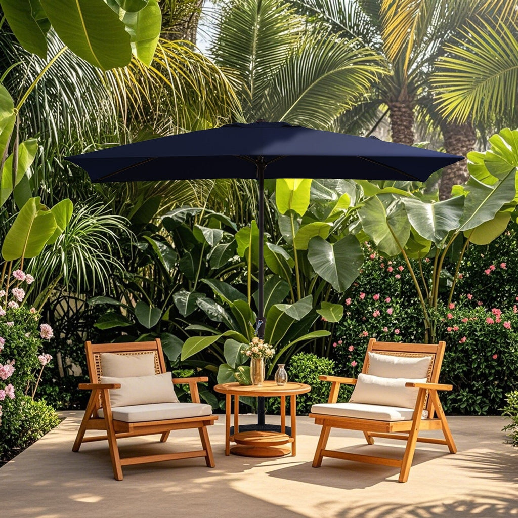 Parasol rectangulaire de terrasse 2,4 x 3 m avec manivelle et inclinaison, résistant aux UV
