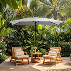 Parasol rectangulaire de terrasse 2,4 x 3 m avec manivelle et inclinaison, résistant aux UV