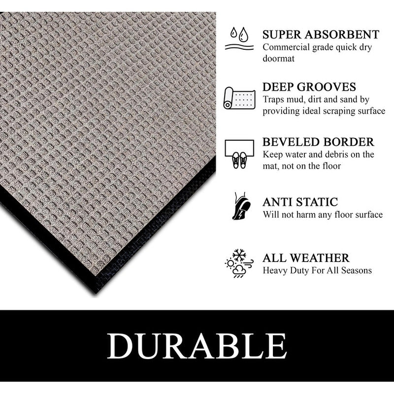 Tapis de porte A1HC neuf, durable et polyvalent, en caoutchouc polypropylène, pour usage intérieur et extérieur, toutes saisons.
