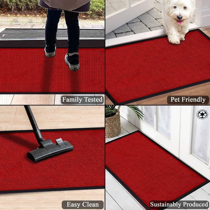 Tapis de porte A1HC neuf, durable et polyvalent, en caoutchouc polypropylène, pour usage intérieur et extérieur, toutes saisons.