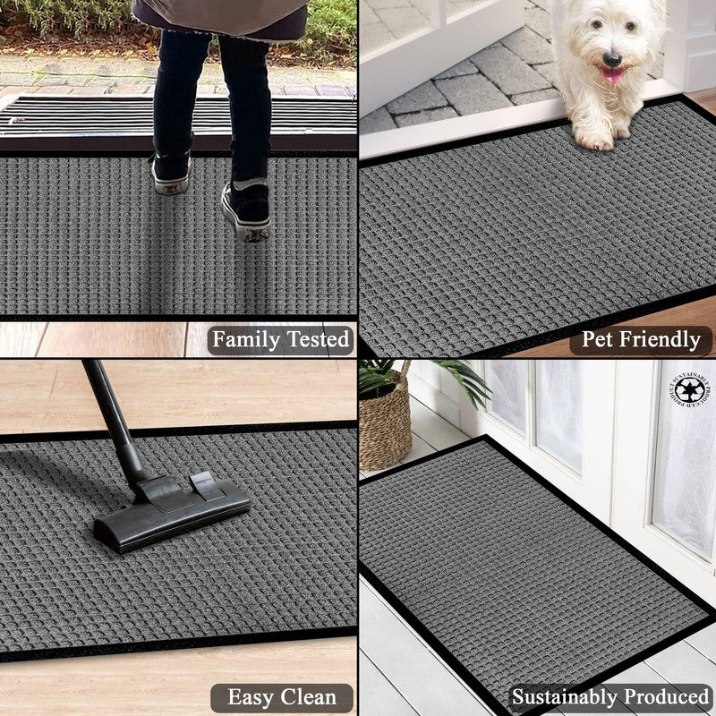 Tapis de porte A1HC neuf, durable et polyvalent, en caoutchouc polypropylène, pour usage intérieur et extérieur, toutes saisons.
