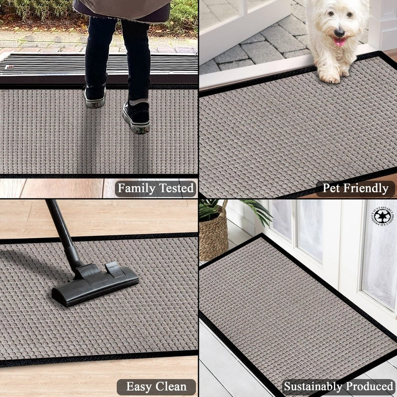 Tapis de porte A1HC neuf, durable et polyvalent, en caoutchouc polypropylène, pour usage intérieur et extérieur, toutes saisons.