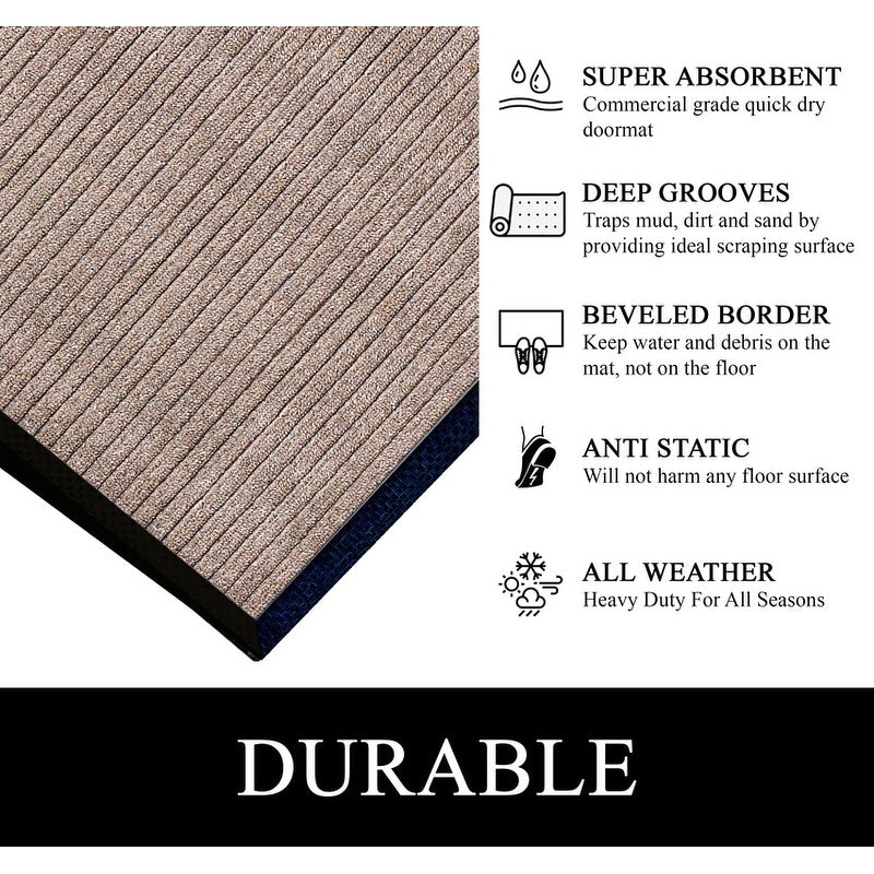 Tapis de porte A1HC neuf, durable et polyvalent, en caoutchouc polypropylène, pour usage intérieur et extérieur, toutes saisons.